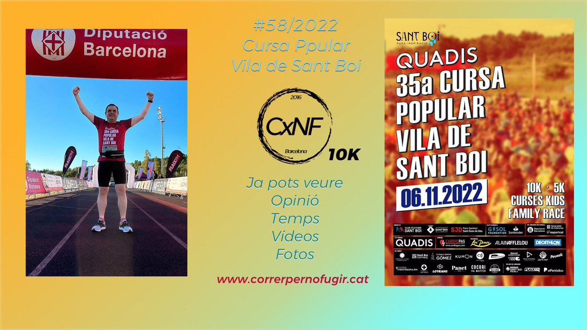 Cap de setmana amb tres curses. 

<a href="/Transplant_run/">TransplantRun</a> amb <a href="/JordiMotllP/">Jordi Motlló P.</a> 

<a href="/CarreraMujer/">Carrera de la Mujer</a> amb Verònica Terés i Iris 

<a href="/cursasantboi/">Cursa Popular Vila Sant Boi</a> amb <a href="/carles_palou/">Carles Palou</a> 

Al correrpernofugir.cat els resultats i les imatges. 

La setmana vinent més!