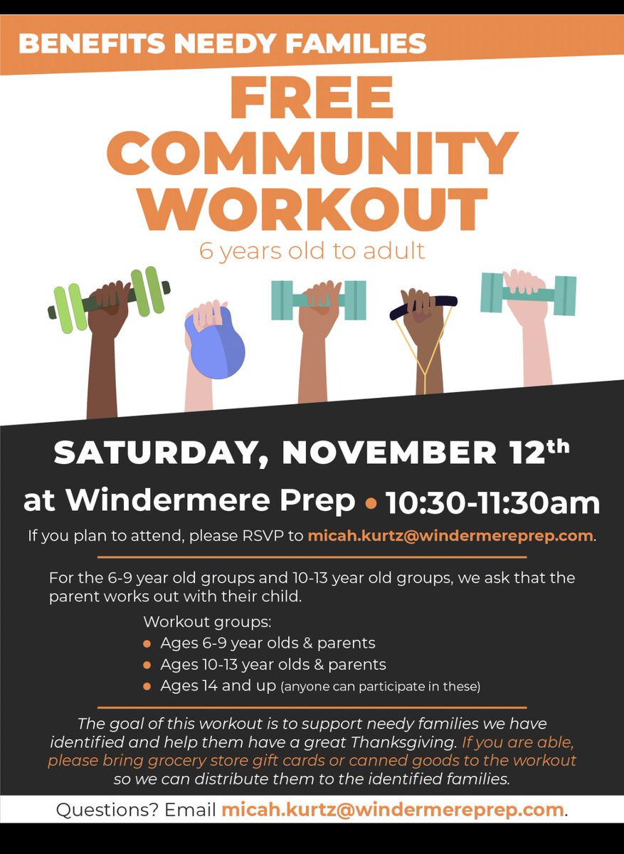 Kurtz_OHA's tweet image. Come join us this Saturday! Free Community Workout to benefit needy families for Thanksgiving
