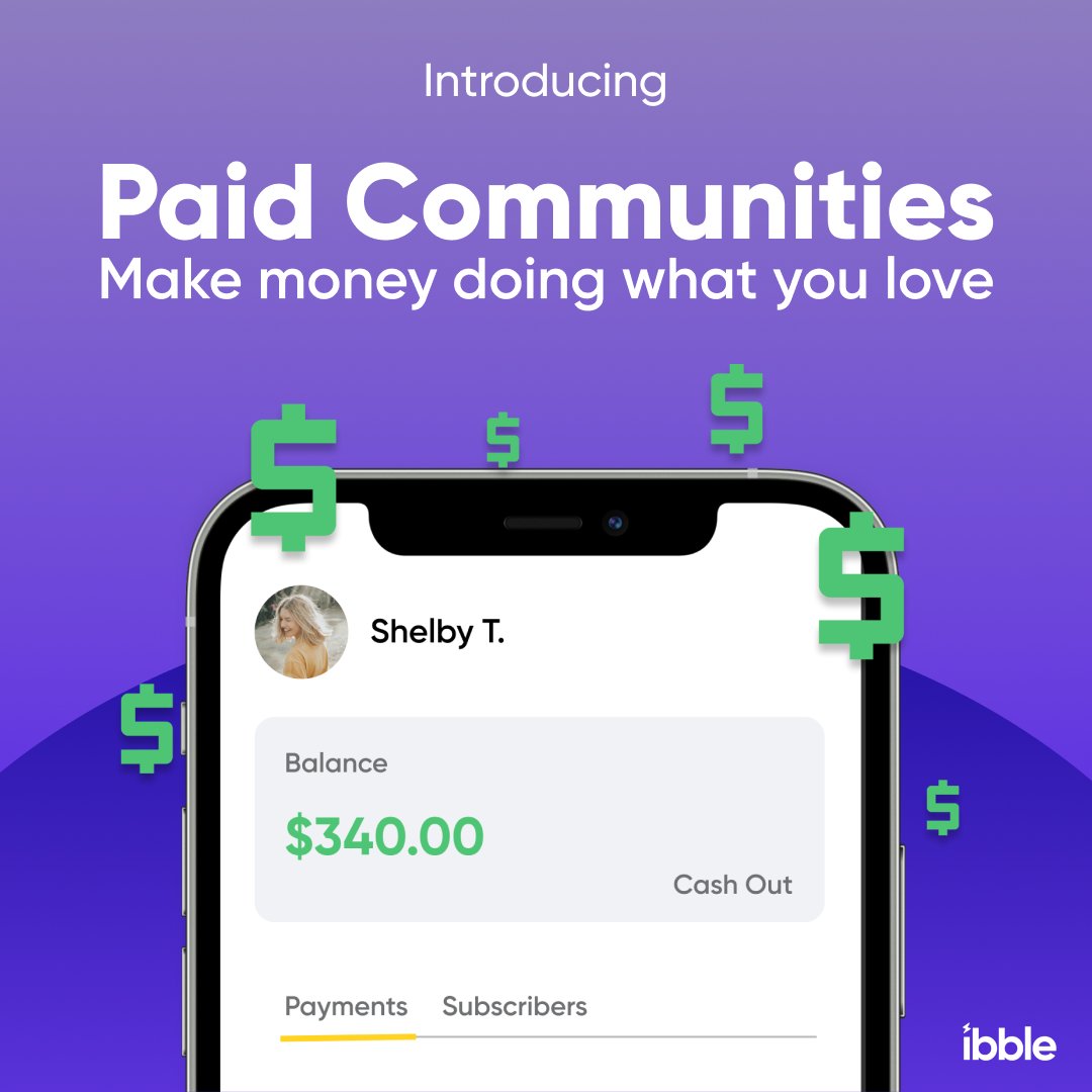 ibble (@getibble) on Twitter photo Build deeper connections with your community and start earning a recurring income. 
How?
- Create a community on ibble
- Grow your subscribers
- Cash out when you're ready
Click the link in our bio to explore! Build deeper connections with your community and start earning a recurring income. 
How?
- Create a community on ibble
- Grow your subscribers
- Cash out when you're ready
Click the link in our bio to explore!