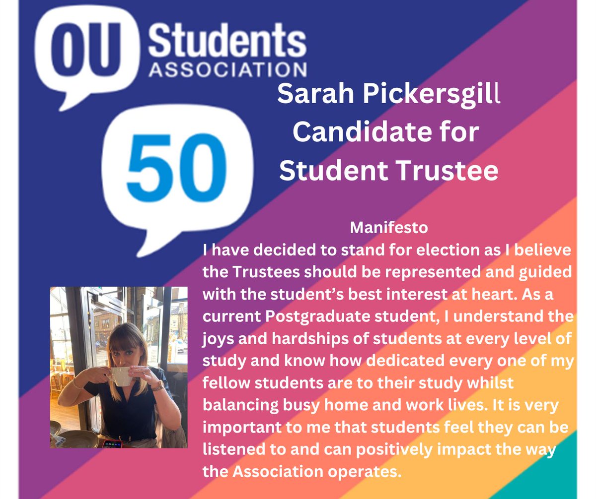 I would be honoured if you would consider voting for me. I am a hardworking and caring student who would love the chance to represent the student community. 

Voting opens tomorrow so let your voice be heard! ☑️

Good luck to my fellow candidates 🤞

#oustudents #EveryVoteCounts