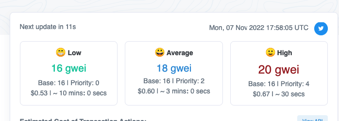 DiversityETH's tweet photo. To think at one point in time I made a program to snipe gas at 60-75 gwei to execute tons of transactions... and now we're just chillin at 10-20 https://t.co/arhKTrP1DI