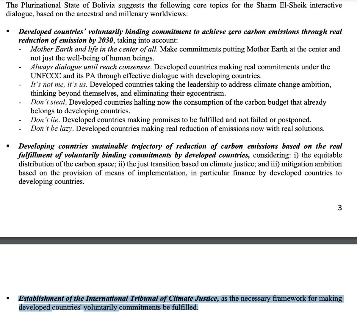 aruna_sekhar's tweet image. Of all country/bloc submissions to #COP27 I've read so far, this by Bolivia on the mitigation work programme made me stop speed scrolling. #itsnotmeitsus #dontbelazy
