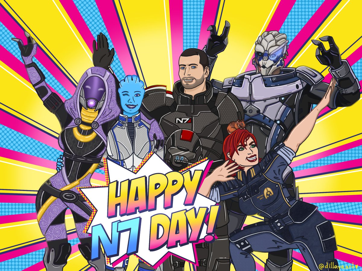 bioware's tweet image. Thank you to all the amazing fans who celebrate #N7Day with us. Here’s to an exciting future for Mass Effect!
🎨 Dillaya Art @DillayaArt 
#MassEffect #Tali #Liara #CommanderShepard #Garrus