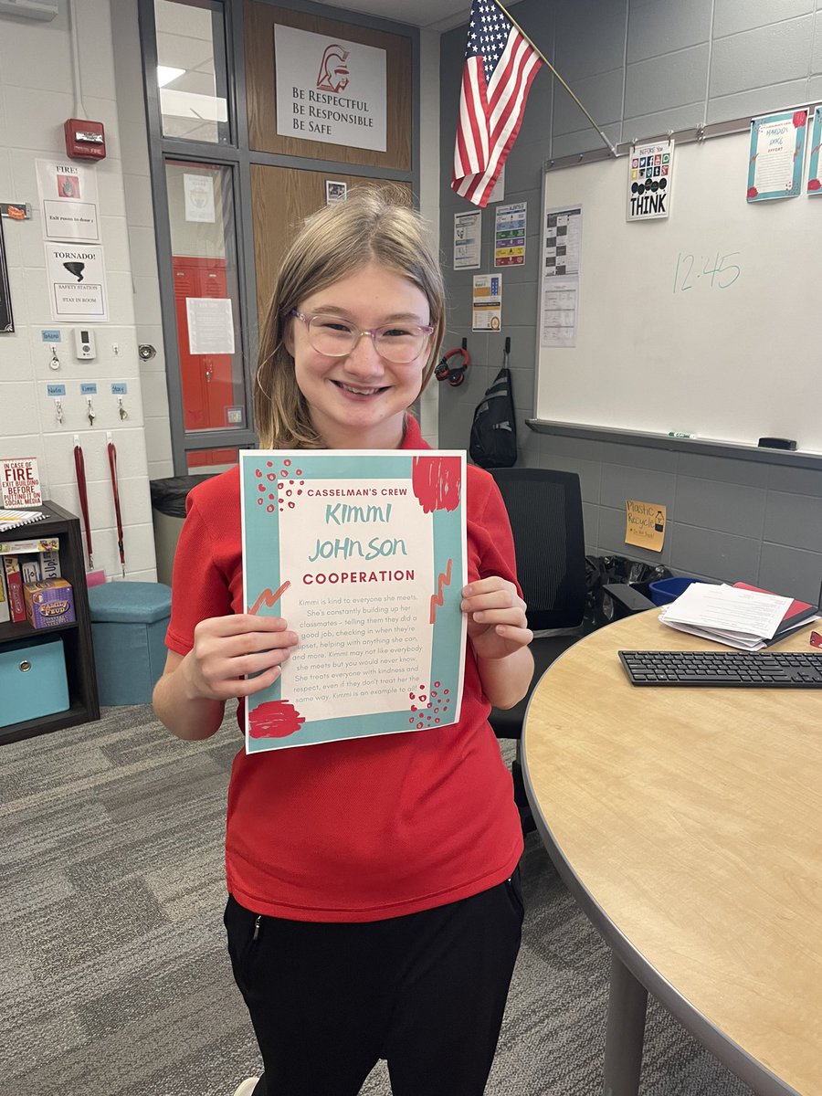 jcass8430's tweet photo. Introducing our CGHS Student of the Month! The character trait is cooperation and this girl is a shining example of that every day! #casselmancrew #E3CG #studentofthemonth #cooperation https://t.co/lNkU81U9Ce