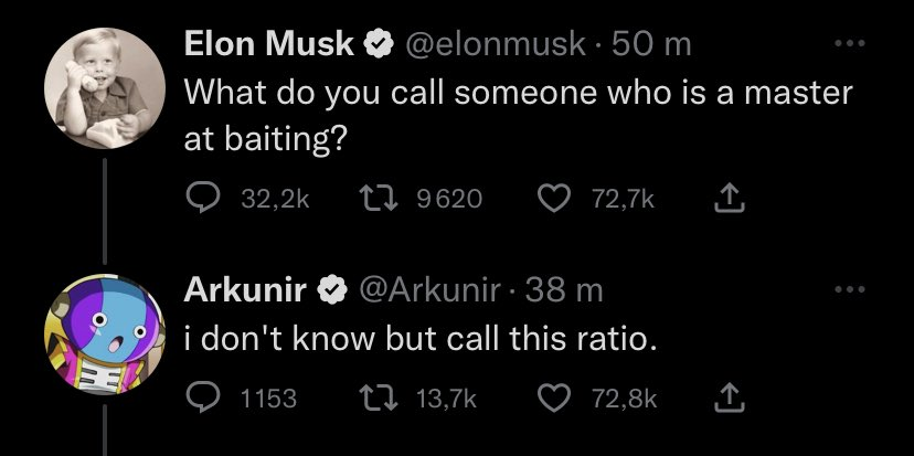a6doff's tweet photo. A french dude ratioed Elon Musk.
Elon Musk deleted his tweet right after https://t.co/ZjN66f5r8d