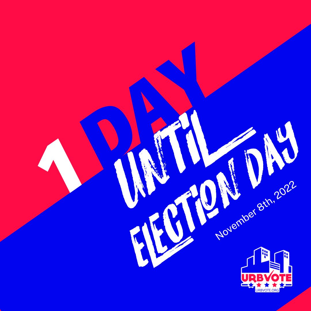 URBVOTE's tweet photo. There is ONE DAY left until Election Day! Not sure if you're registered to vote? Click the link to check and register if you can. https://t.co/xUXmyf3Nec #Urbvote #IAmRegistered #KCVotes #KCElections https://t.co/0VzFhZ5a3C