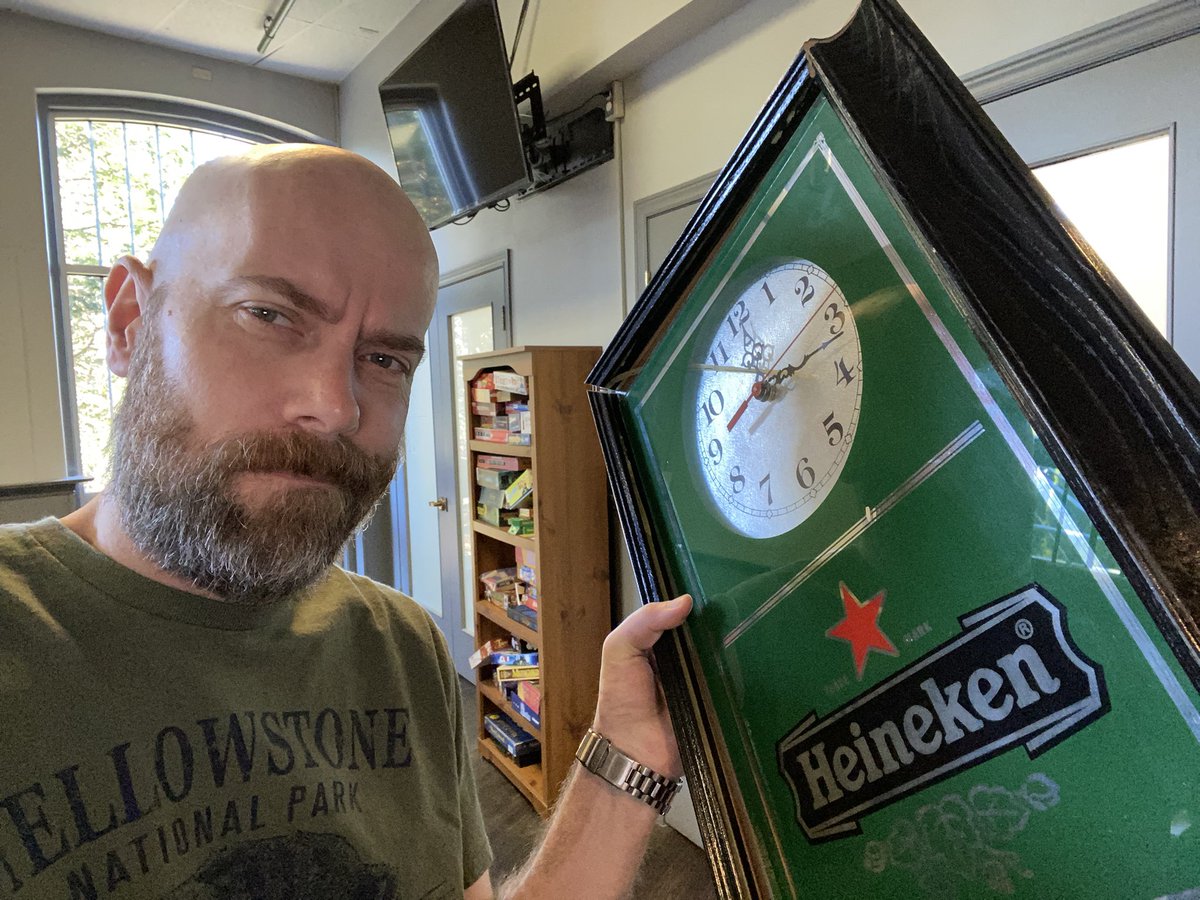 Joel_Welch's tweet photo. Time is definitely catching up on me. 

I changed the time on the @uwogradclub clock and it promptly fell on my head while I was standing on a ladder, breaking. 

You could say, I got clocked. 

#RIPGradClubClock #GradLifeWesternU #WesternU #GradClub https://t.co/4WE05cB1Or