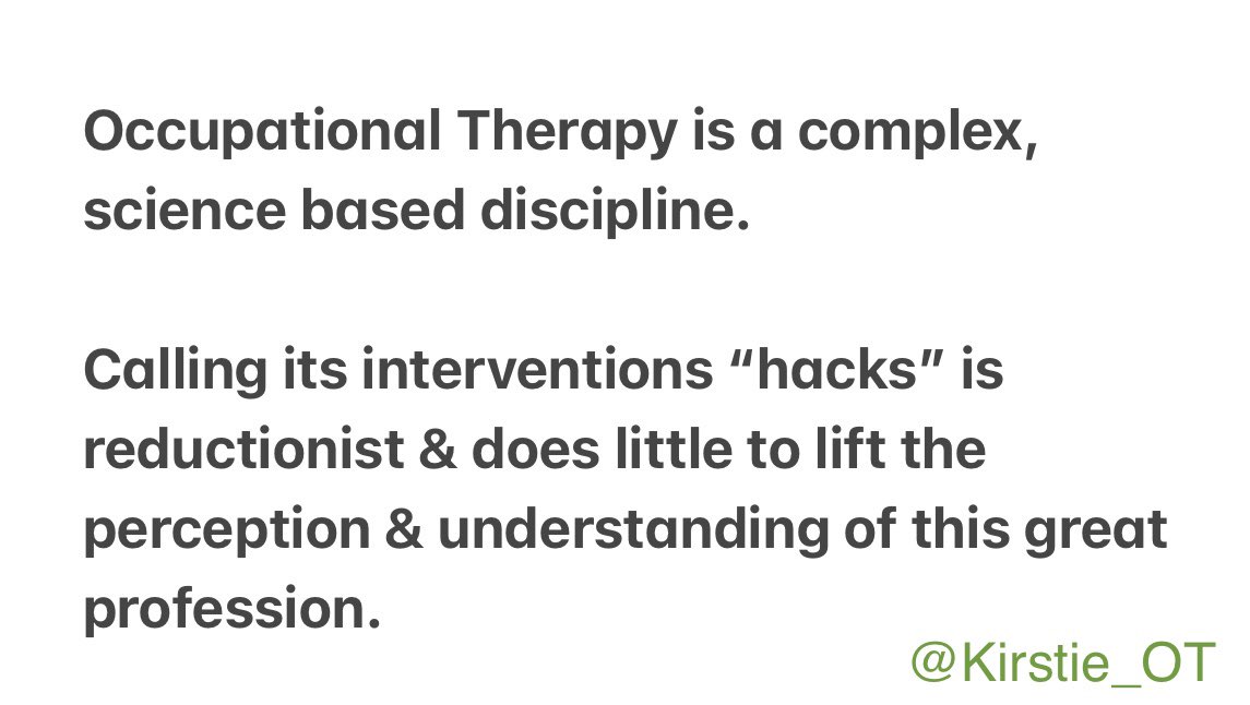 Loving seeing so many Occupational Therapists push back @theRCOT #OTweek22 theme of “life hacks” & sharing more of the innovative & wider work & collaboration we do as a profession. Check out @bronteot, @OTinretirement & @JemChanOT for some alternative messages 👏🏻 #OTweek2022