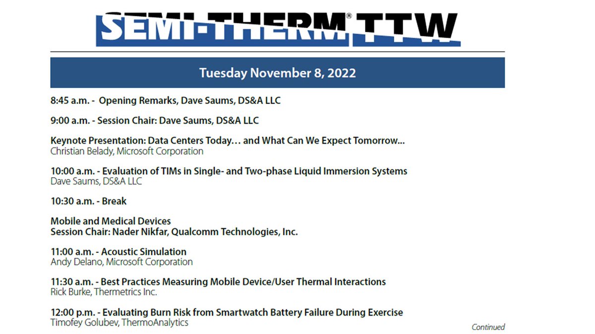 TTW starts tomorrow. Here's the morning lineup.
Register semitherm.regfox.com/ttw-2022