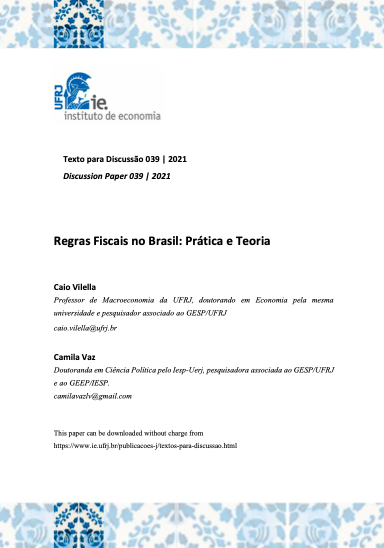As três principais regras fiscais que incidem sobre a União têm problemas internos à seu funcionamento e estão baseadas em uma teoria com pressupostos questionáveis.

Eu e Camila explicamos sobre tais problemas e questionamentos no TD039 do IE

ie.ufrj.br/images/IE/TDS/…