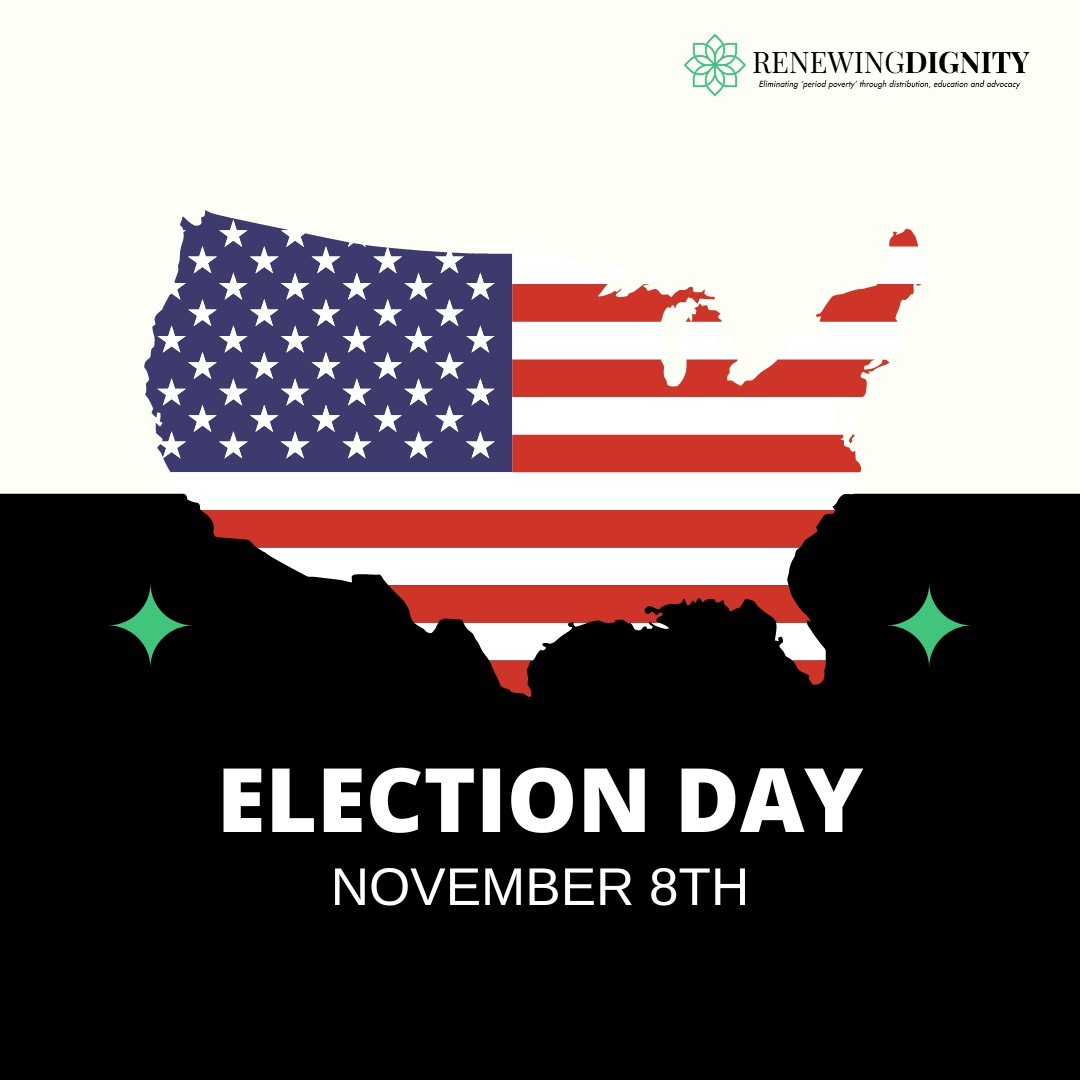 Don't forget that Election Day is tomorrow, November 8th.

For more information go to: dos.myflorida.com/elections/ 

#electioday #periodsupplies #MenstrualHealth #menstrualequity #periodequity #menstrualproducts #FLnonprofit #periodadvocacy #community #MenstruationMatters