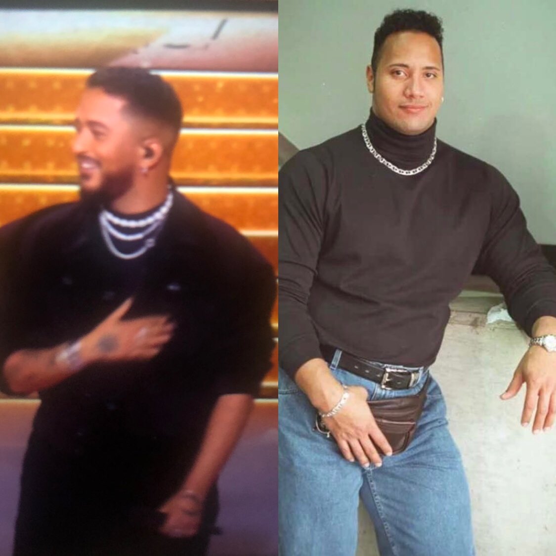 Pardon mais j’ai cru à un remake de Dwayne Johnson a l’ancienne sur le plateau de la #StarAcademy 
#slimane #TF1