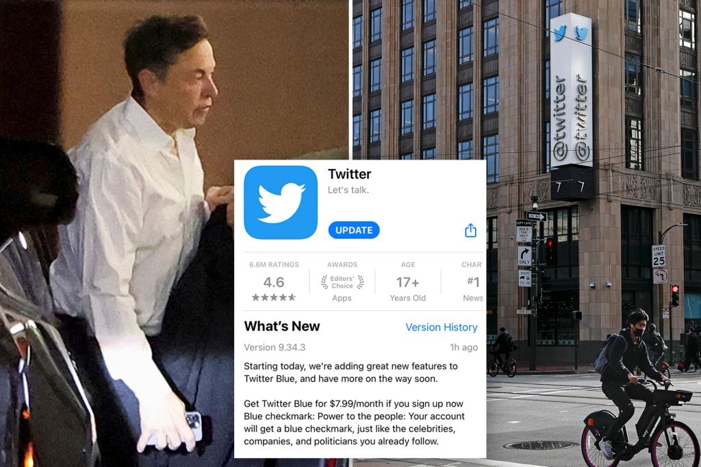 nypost's tweet image. Elon Musk officially rolls out $8-a-month Twitter Blue subscription for verification trib.al/BQpGdRQ