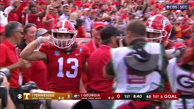 Tennessee fans leaked Stetson Bennett’s number and called him throughout the night last night. 

After his first TD of the game he hit them with this.