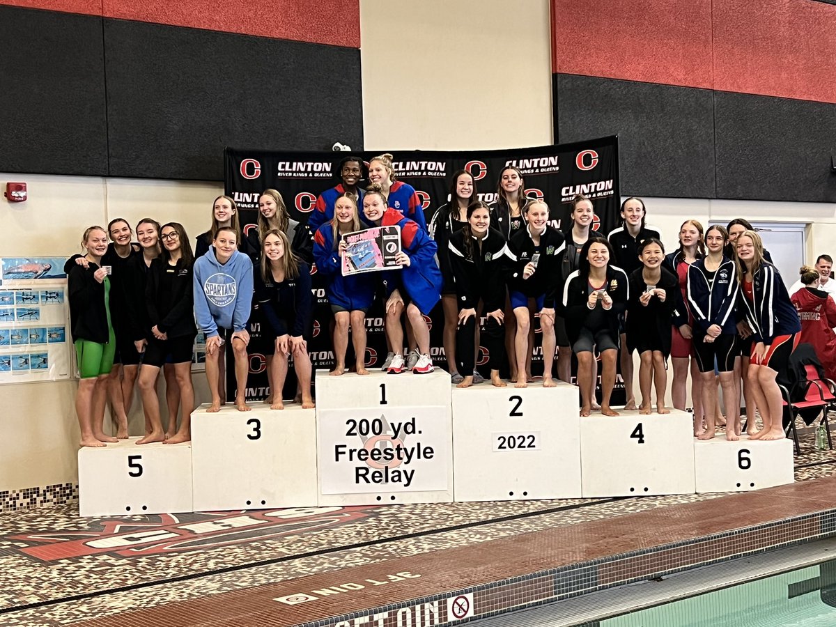200 free relay
1. Dav. Central (H. Cousins, S. Green, I. Heller, L. Valleroy) 1:37.77
2. IC West (B. Friessen, A. Bilskemper, K. Reese, J. Roghair) 1:40.37
3. PV (S. Smith, L. Durick, D. Green, L. Kathan) 1:41.98
4. Bett 1:42.06
5. Burlington 1:44.86
6. CR Jeff 1:45.56
#iahsswim