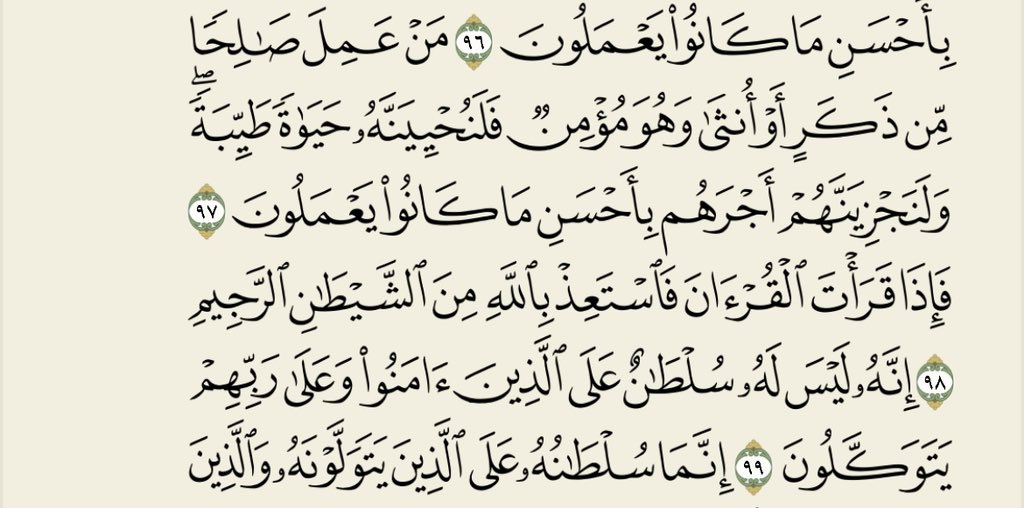 لعل في ذكر القرآن بعد وعد المؤمنين الذين يعملون الصالحات بالحياة الطيبة والمجازاة بأحسن العمل إشارة لأن القرآن من خير الأعمال وأن الحياة الطيبة لا تكون إلا بمصاحبته ولزومه ..