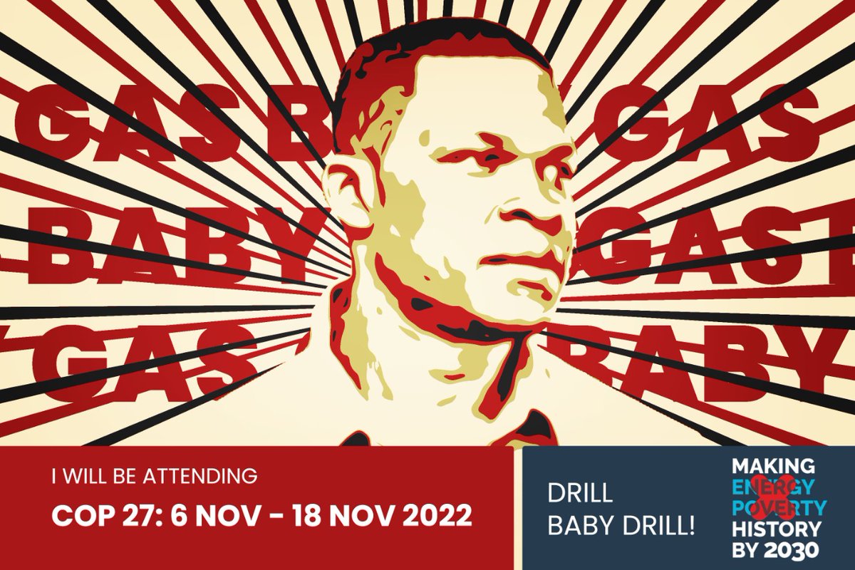 Oil and natural gas will be playing an ongoing role in Africa’s energy mix for years to come. Renewables are expensive, unreliable and can’t do the heavy lifting for now. We need to drill for Gas and Make Energy Poverty History while fighting Climate Change. 
#cop27egypt #COP27