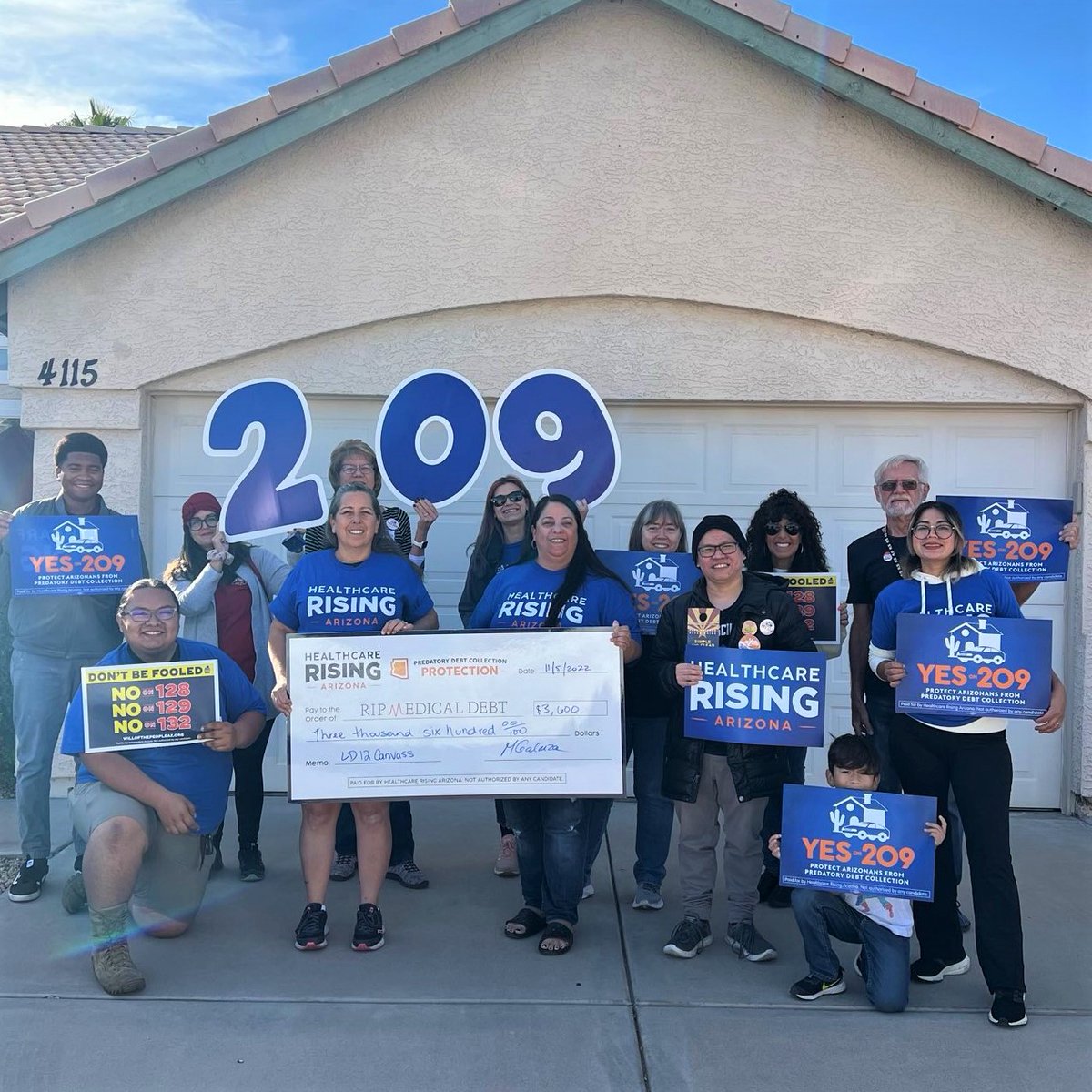 azld12dems's tweet photo. We are ALL IN for Prop 209, Healthcare Rising! Vote YES on 209! Protect Arizonans from predatory debt collection. #yes209 #yeson209 #healthcarerisingaz 💙🌵 https://t.co/0200m6YyLE