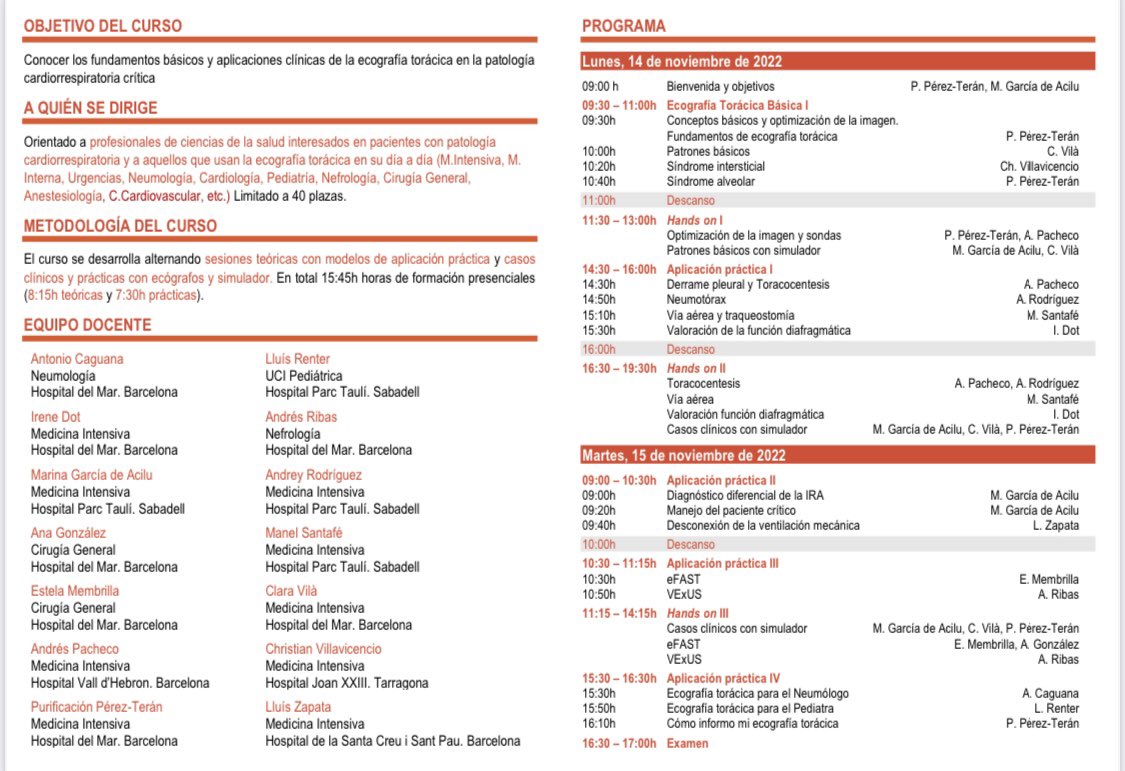 Últimas plazas para el curso de ecografía torácica “EcoLung”. Actividad acreditada por el Consell Català de Formació Continuada con 3.3 créditos.
Os esperamos!!!!
