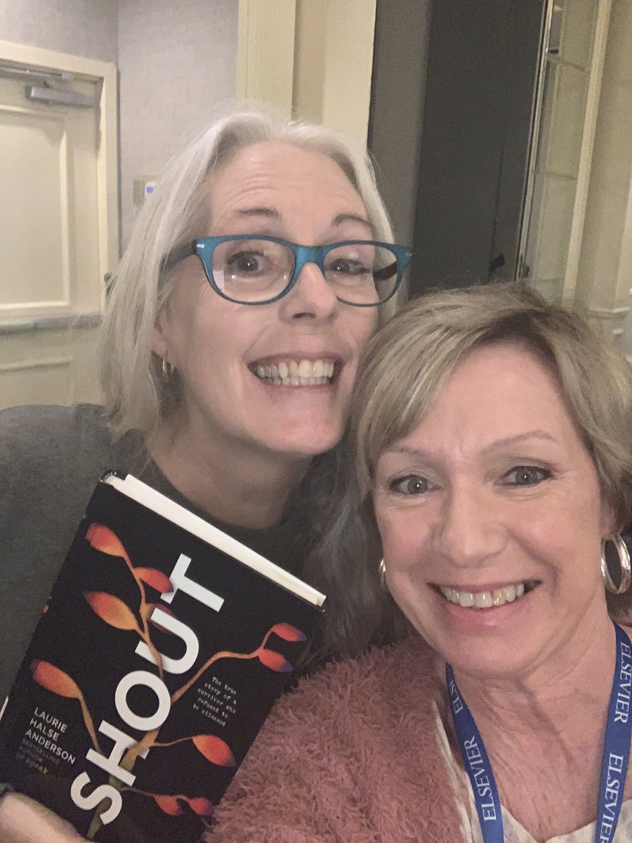 CgatesChristine's tweet photo. @halseanderson What an excellent and inspiring speaker❤️ And…I got a selfie with one of my favorite authors! Thanks for all you do for our students as well as us librarians!! #NYLA2022 @SLSTEast @nyla_ssl https://t.co/81MdiiufKI