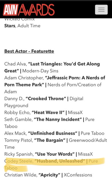 Thanks @avnawards for the recognition. This year was a bit of a change for me moving to represent myself<a class="tags" target="_blank" title="On Twitter" href="/?out=eyJ0eXAiOiJKV1QiLCJhbGciOiJIUzUxMiJ9.eyJpYXQiOjE3MjA1NTY0NTYsImlzcyI6InR3cG9ybnN0YXJzLmNvbSIsIm5iZiI6MTcyMDU1NjQ1NiwiZXhwIjoxNzUyMDkyNDU2LCJyZWRpcmVjdF91cmwiOiJodHRwczovL3R3aXR0ZXIuY29tL2F2bmF3YXJkcyJ9.Kj5G5tD1BCiCo9QU__XzHaVguwPDTYrPIi_jRudvBJXWaQknFIlYvIHBV-DOPmBxoM8d8Es2LsXJJQSaGGYnPA">@avnawards</a>