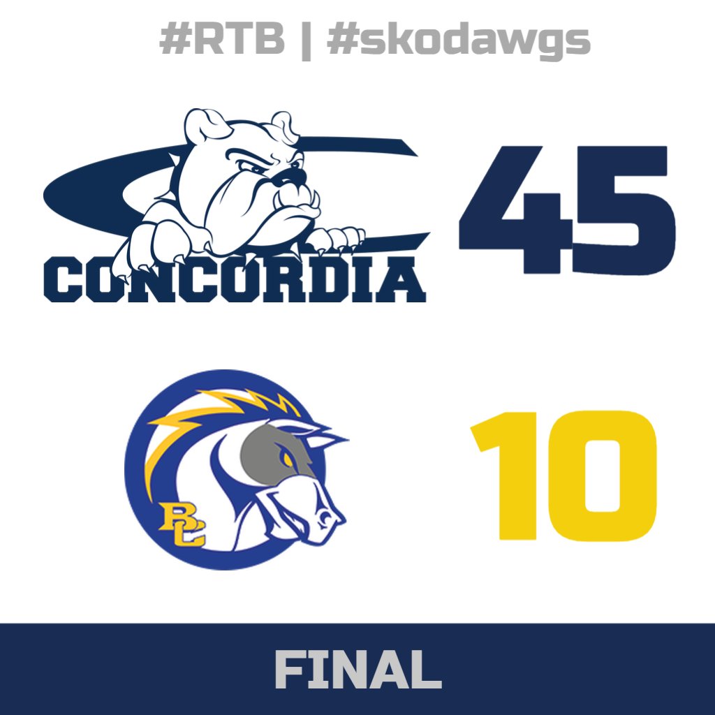 cunebulldogs's tweet photo. 🏈 | FINAL: @CUNEFootball 45, Briar Cliff 10 (Sioux City, IA). #RTB! 🔔

CUNE: 4-5 (4-5 GPAC).

Total yards: CUNE 538, BCU 285 | McGarvie: 26/38, 274 yds, 2 TD | Koehlmoos: 15 catches, 163 yards, 2 TD | Arp/Zeigler: 100+ rush yards apiece | Vega: 2 TD | Grindey: 8 tkls. https://t.co/xdPhJDnBOa