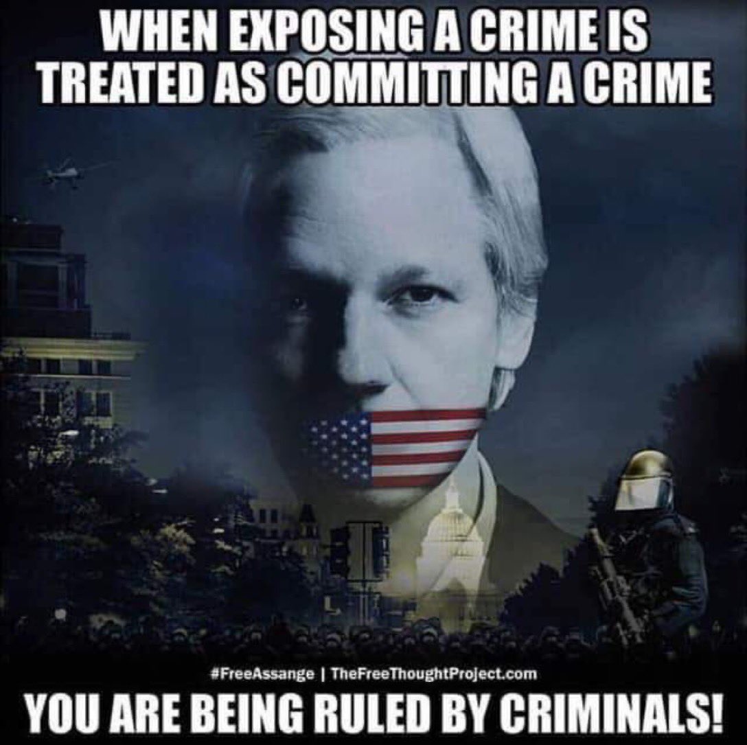 GordonDimmack's tweet photo. Free Julian Assange. Jail the real criminals.
#FreeJulianAssange https://t.co/dQ1f4fJAKv