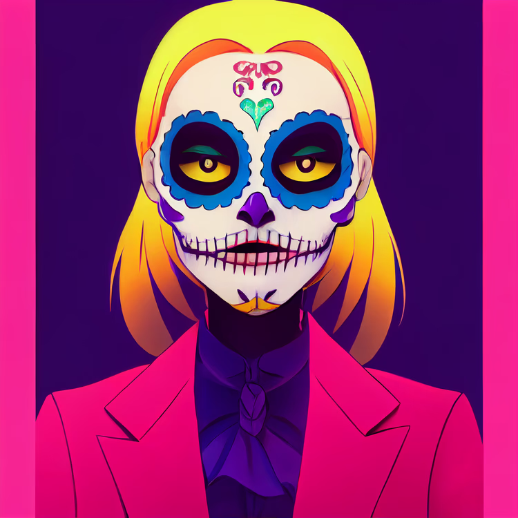 Got this amazing <a href="/SocietyCalavera/">The Calavera Society | MINTING NOW</a> nft by artist <a href="/jmccARThy_AI/">mccARThy</a> this week 💜 LOVE my new Joker Girl!!! 😍 She's just stunning 💕 Thanks again for trading @SlawJira 🫶