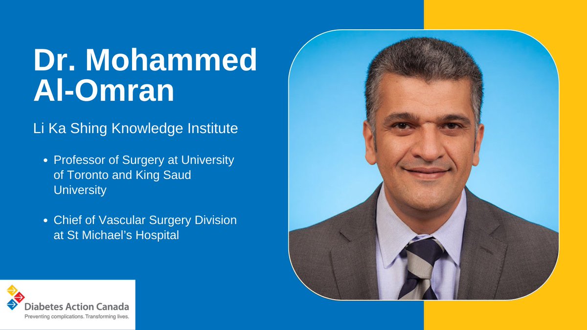 Diabetes Action Can. (@_diabetesaction) on Twitter photo Today's featured researcher for #DiabetesAwarenessMonth is Dr. Mohammed Al-Omran (<a href="/Dr_Alomran/">Mohammed Al-Omran</a>). Dr. Al-Omran is a vascular surgeon who is working to reduce the risk of diabetes-related amputation. diabetesaction.ca/people/mohamme… Today's featured researcher for #DiabetesAwarenessMonth is Dr. Mohammed Al-Omran (<a href="/Dr_Alomran/">Mohammed Al-Omran</a>). Dr. Al-Omran is a vascular surgeon who is working to reduce the risk of diabetes-related amputation. diabetesaction.ca/people/mohamme…