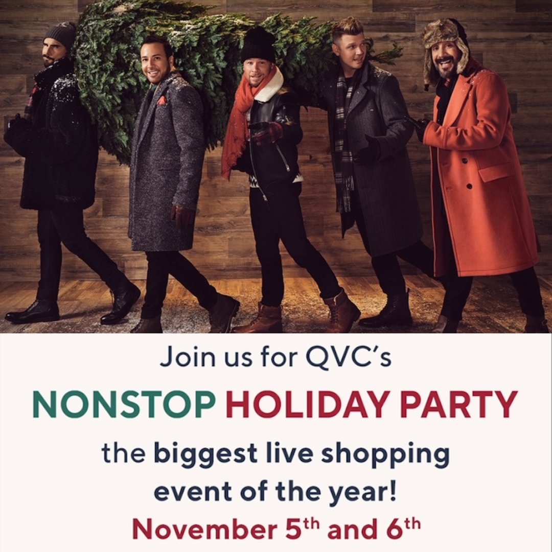 Tune into @QVC's #NonstopHolidayParty this weekend and you just might see your boys! 🎁 We’re closing it out tomorrow at 9pm ET 🎄 RSVP here: qvc.co/bsbnshpfb #LoveQVC
