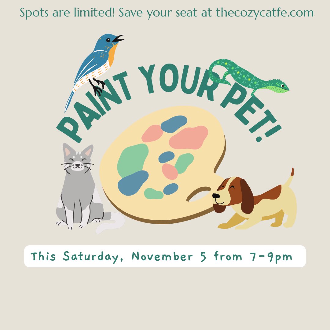 thecozycatfe's tweet photo. We are accepting last minute sign ups for tonight’s event!!! Reserve your spot at https://t.co/5XnNll5NtC https://t.co/x0AEwyzbyV