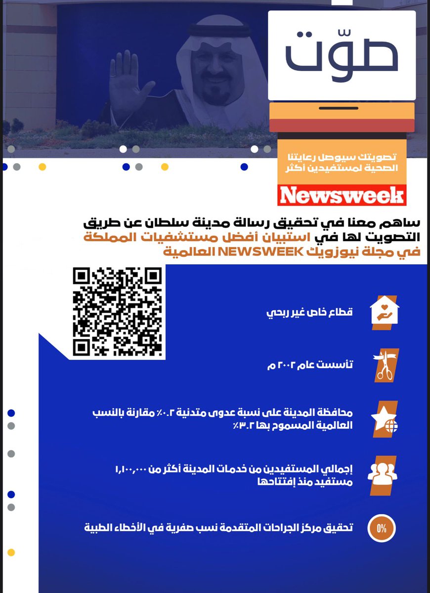 Sultan_City's tweet photo. المستشفيات السعودية تصل العالمية!

شارك بالتصويت للمستشفيات السعودية 
في قائمة نيوزويك Newsweek لأفضل المستشفيات العالمية 🏅

إذا كنت ترى أن #مدينة_سلطان تستحق صوتك للمنافسة مع المستشفيات العالمية..
فصوت هنا⬇️

https://t.co/IUPZxmywOS https://t.co/n9wobVPOqC