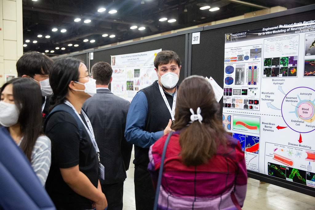 We've dug through the #BMES2022 photo archive to share the best with you! First up: Dr. Brian O'Grady in the faculty candidate poster session! Biomaterials for neuroengineering!