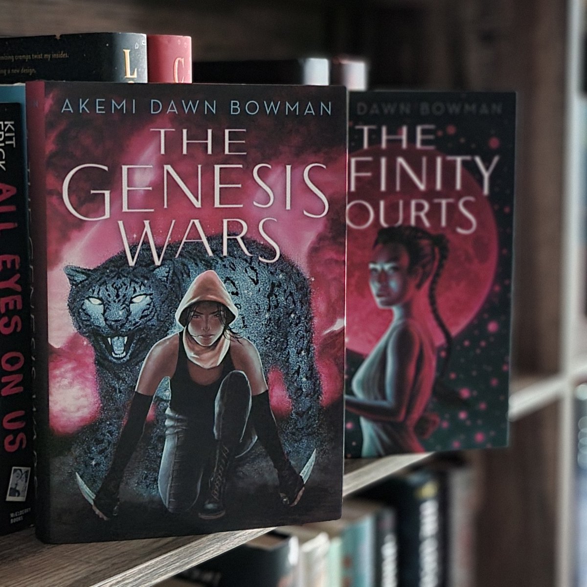 The Infinity Courts + The Genesis Wars by @AkemiDawnBowman This series has overtaken me: mind, body, and soul. Unique straight down to the founding idea of the story, I truly cannot be more impatient in my waiting for the finale. bookshop.org/a/3767/9781534…