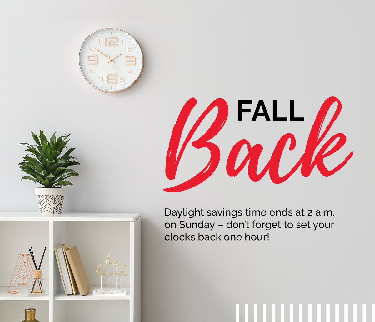 A reminder that our clocks fall back this weekend! Enjoy that extra hour of sleep, you deserve it! ⏰☀️⁠
⁠
•⁠
•⁠
•⁠
⁠
#royallepage #realestate #realtors #daylightsavings #fallback #timechange