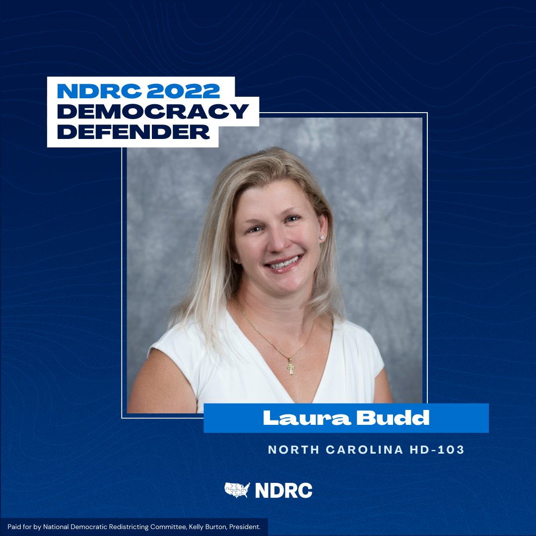 DemRedistrict's tweet photo. ✅NDRC ENDORSEMENT: Laura Budd [HD-103] for North Carolina’s state legislature. @ElectLauraBudd https://t.co/tiw7yYyPXn
