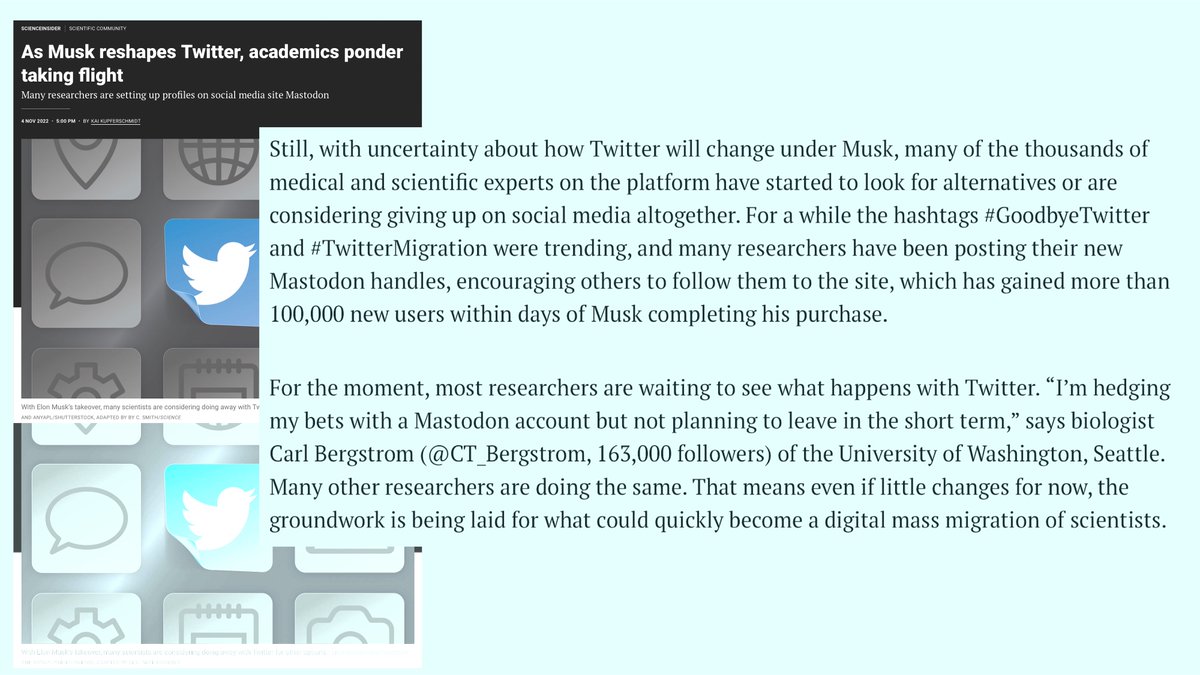 greenjay's tweet image. Read this from @ScienceMagazine before deciding the future of @Twitter Will we see #freespeech for everyone &amp;amp; quality contributors? science.org/content/articl… (or #freespeech for % supporters &amp;amp; missing Experts/Academics) #SocialMedia