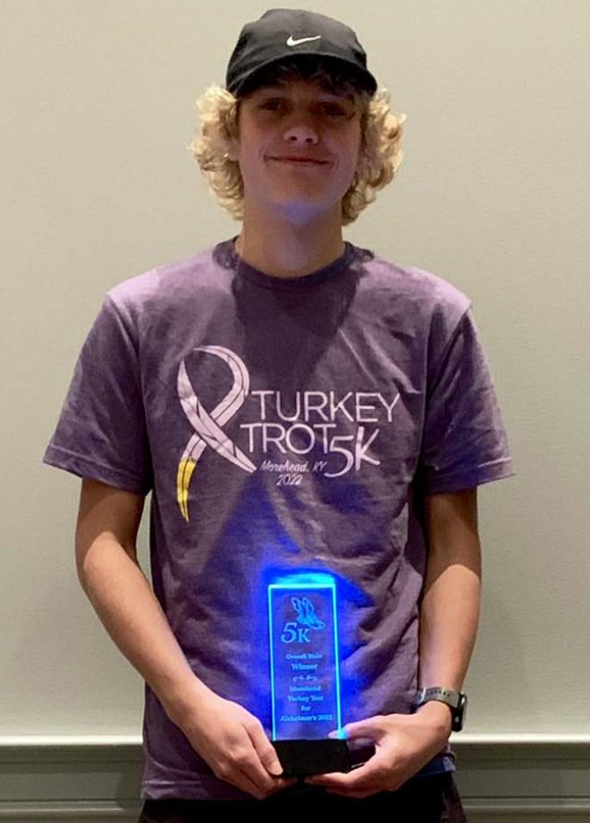 November is National Alzheimer’s Disease Awareness Month and what a way to Run for a Cure. Congratulations to Lewis Co. Senior Ethan Johnson for participating in The 11th Annual 5K Turkey Trot held in Morehead, KY.  Ethan placed 1st out of 340 participants, with a time of 16:38.
