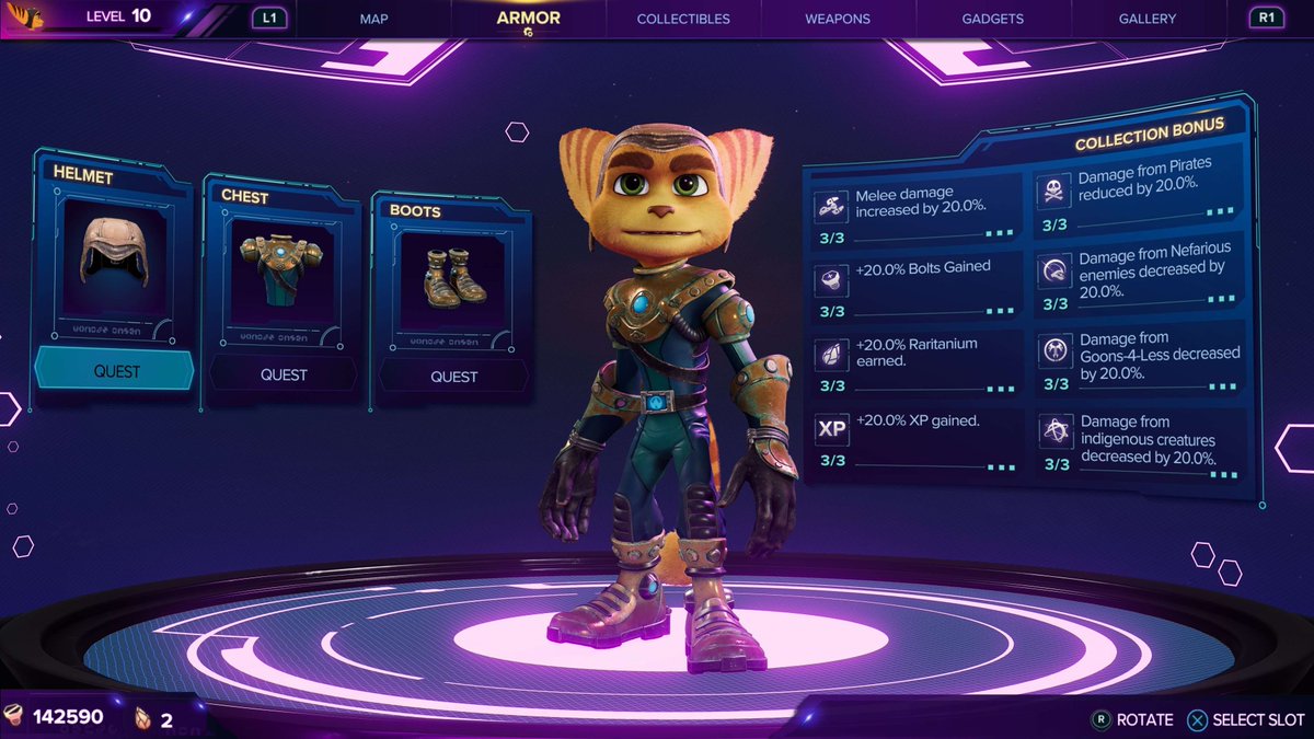 ACleverName_8's tweet photo. The fact that Rivet's hair tuft disappears under Ratchet's hat with the new outfit now gives me the funny idea that it has the ability to hide hair, so for all we know, Ratchet could be hiding a luscious set of locks under his tiny leather cap like Finn lmao
#RatchetAndClank https://t.co/orzHrHuz88