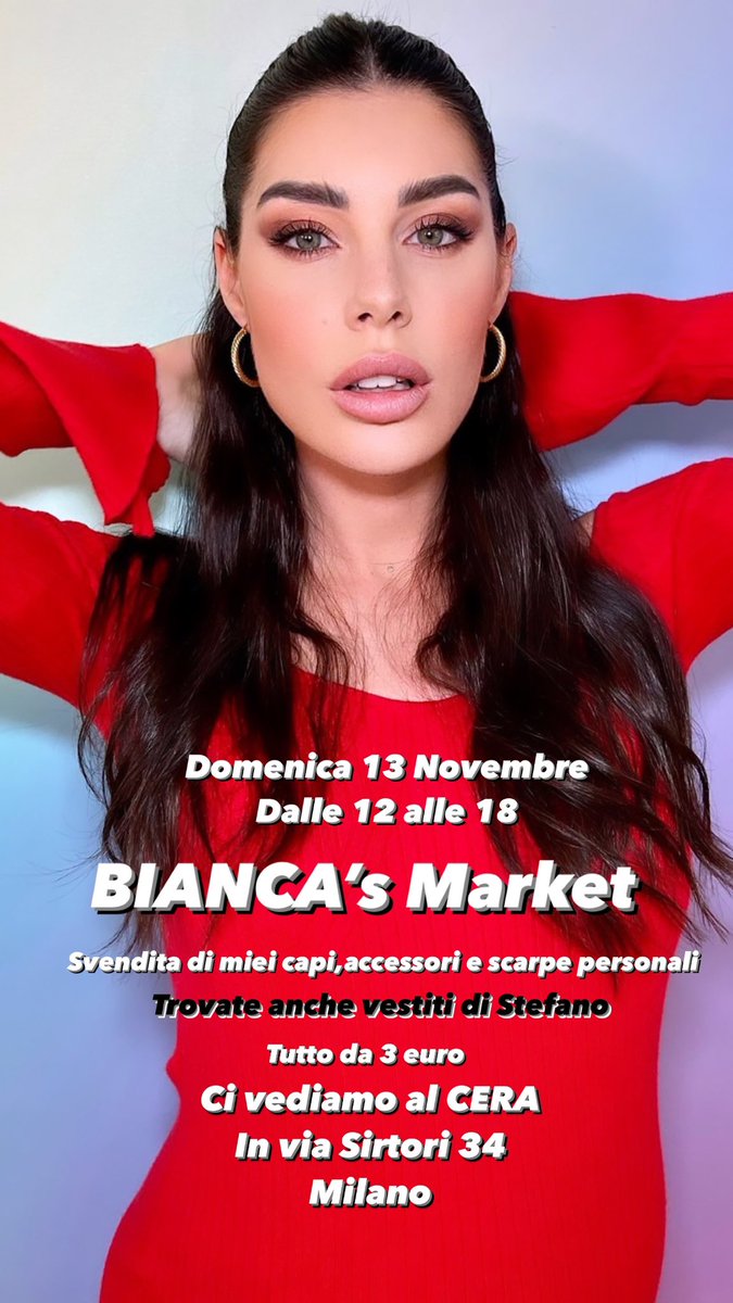 biancaatzei's tweet photo. Ci vediamo Domenica 13 Novembre in Via Sirtori 34 a Milano dalle 12 alle 18
❤️ https://t.co/Yp0lZRc2En