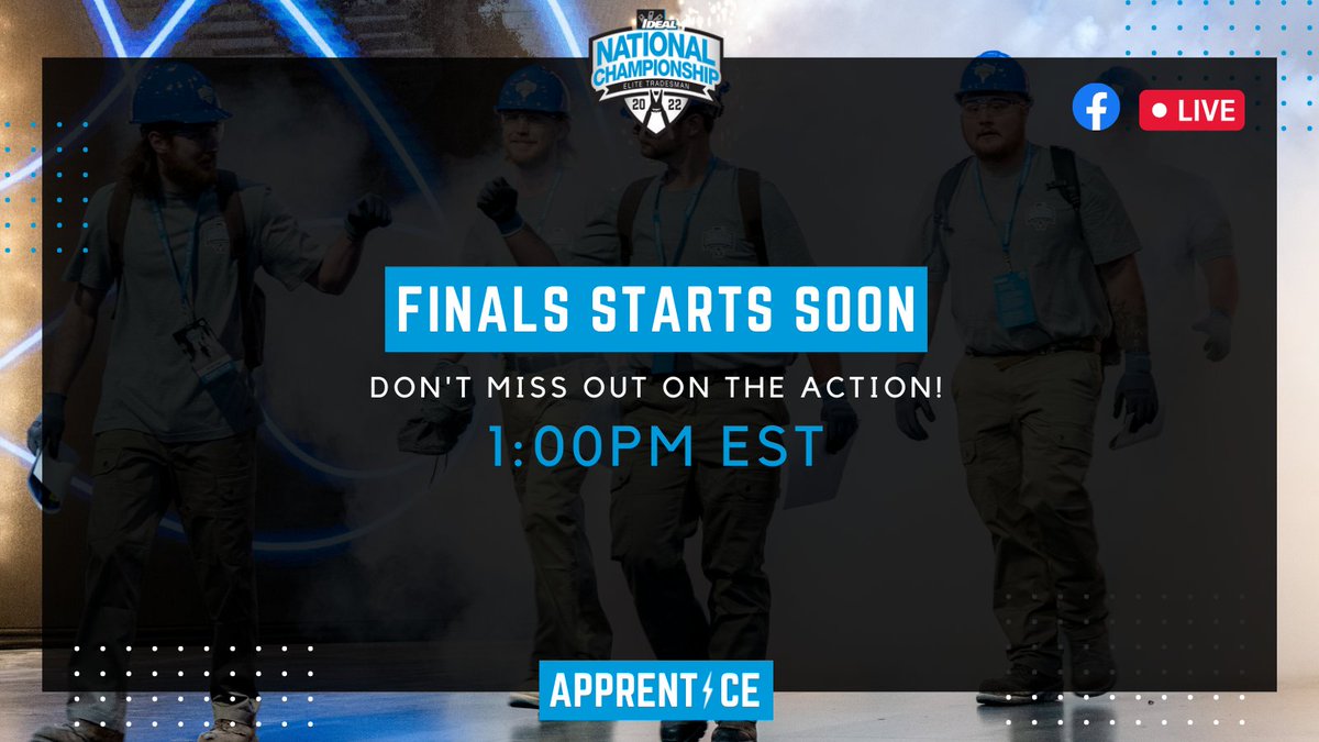 Catch all of the #live action at the #ETCS22 Apprentice Finals competition. We are streaming the entire #IDEALNationalChampionship competition on Facebook. Tune in now: ow.ly/hrkv30ssbwV