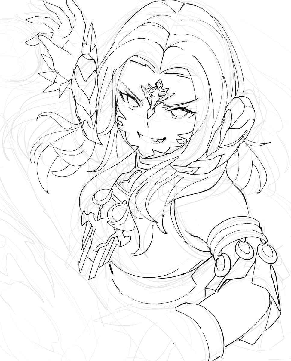 普段とは違う描き方してるから…塗りどうしましょ 