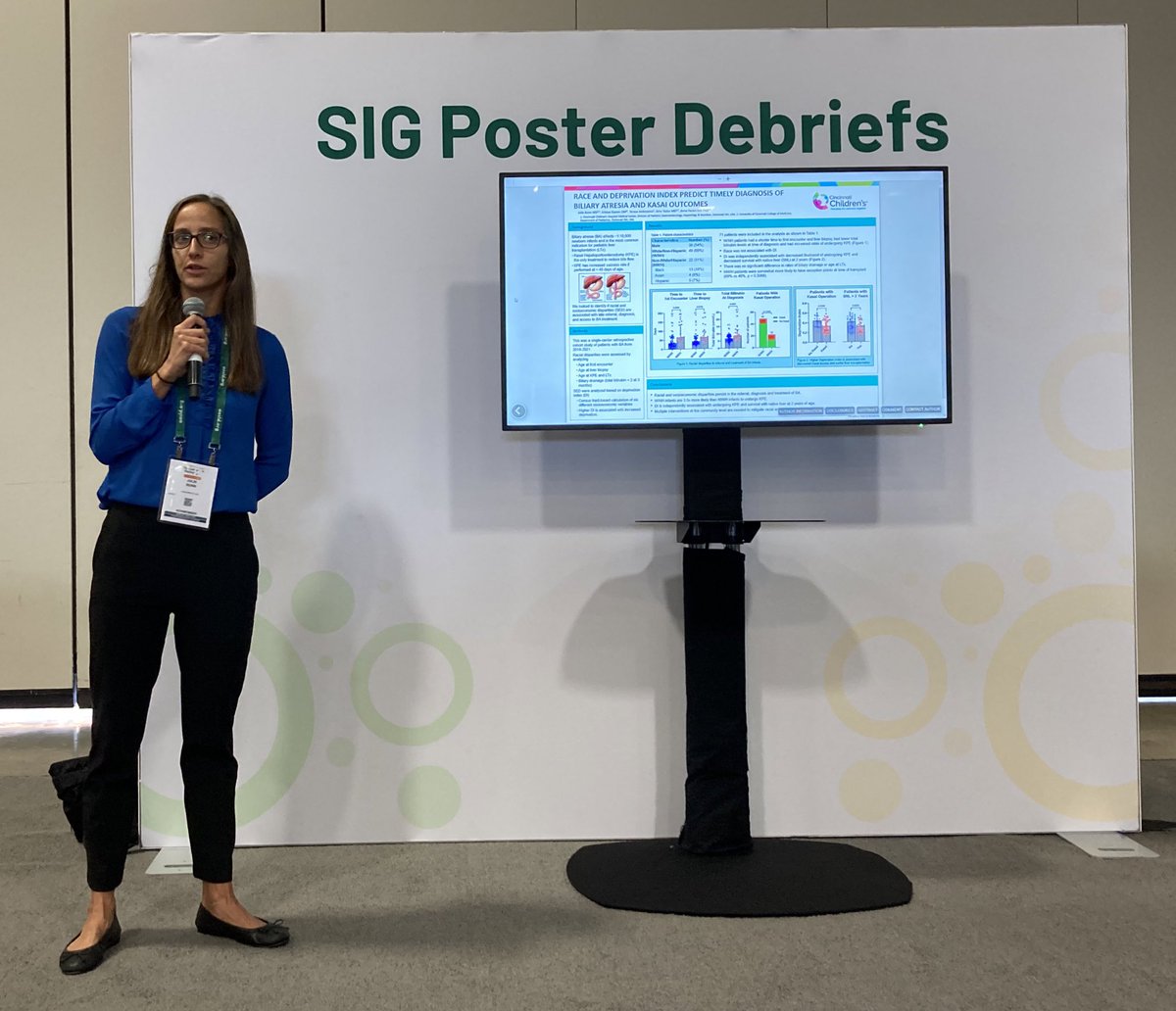 JulieBonnMD's tweet photo. Excited to share our work on racial and SES disparities in biliary atresia during the Pediatric SIG Poster Debrief. Motivated to work together to close the disparity gap! @AASLDtweets #TLM22 photo credit to @LizRandLiverDoc https://t.co/eUAWO9UXCo
