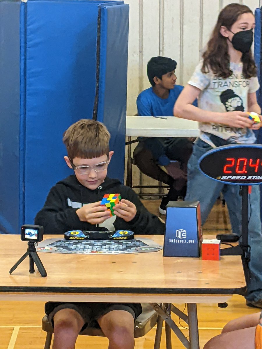 WGarrettScience's tweet photo. Merlin is competing in the Cubing Contest today in St. Louis. https://t.co/k23ZWltXN7
