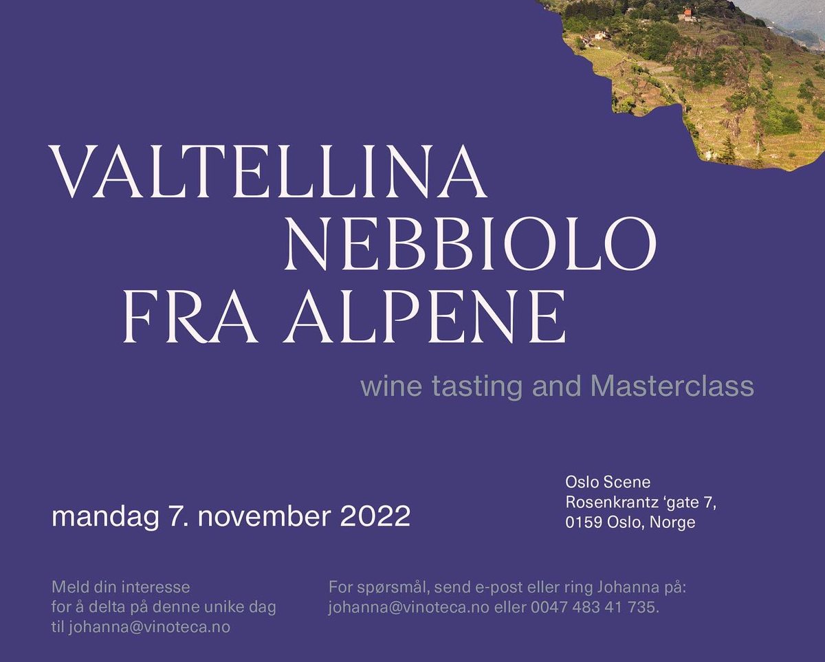 LucaFaccinelli's tweet photo. #Oslo and #Stockholm with #Nebbiolo from the Alps - November 7-8 2022 🇳🇴 🇸🇪 #lucafaccinelliwines #valtellina https://t.co/7HAX01FQ7F