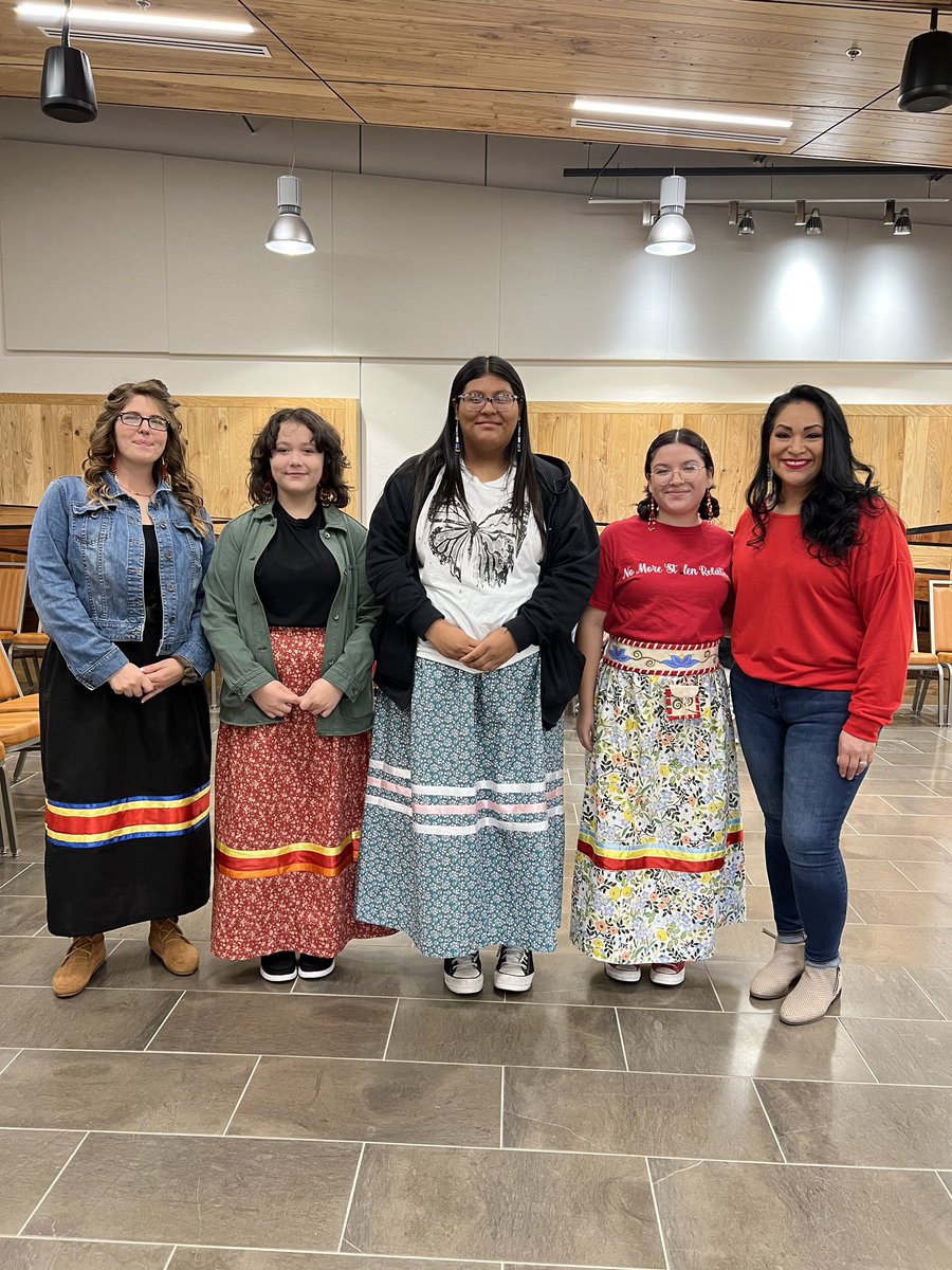 LawtonPS's tweet photo. So proud of our #LawtonPS Comanche Language students! Not only did they make their own Ribbon skirts during class this week, but they represented the district at the NEA Big Read Initiative Kickoff Program today at the Museum of the Great Plains!

#WeAreLPS #oklaed https://t.co/17qeShrNNR