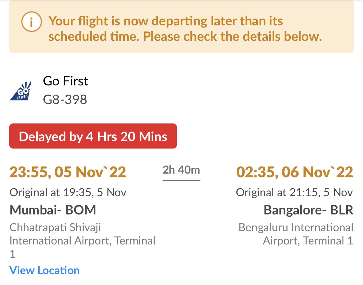 pranayhrf's tweet photo. @GoFirstairways is the most pathetic domestic airline in India. My original flight was of 7:35 takeoff. On reaching the airport, I was given a boarding pass with 11:55 as take off time &amp; gate 24 to board which has been randomly changed to 12:55 takeoff. #gofirst #gofirstpathetic https://t.co/QtgDp1pbPh