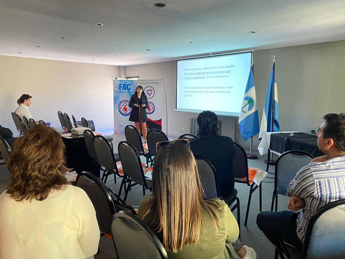 PeveAndrea's tweet photo. Esta actividad se está desarrollando en el marco de las 14° Jornadas de Cardiología del Interior Neuquino, un importante espacio para compartir experiencias de distintas localidades neuquinas y de trabajo articulado junto a otras especialidades. https://t.co/Dg7pXUMl6Z