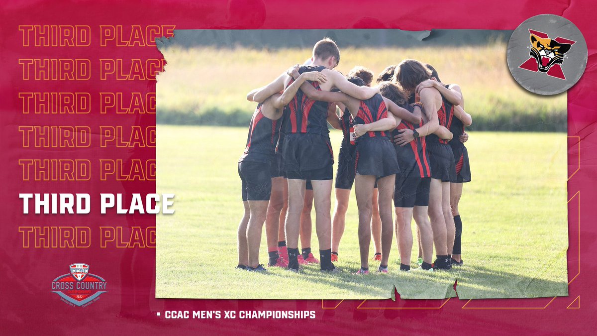 SXUAthletics's tweet photo. The @SXU_XCTF men’s team places 3rd out of 10 teams at the CCAC Championships! #GoCougs🐾 #WeAreSXU https://t.co/wCL64X2mnp