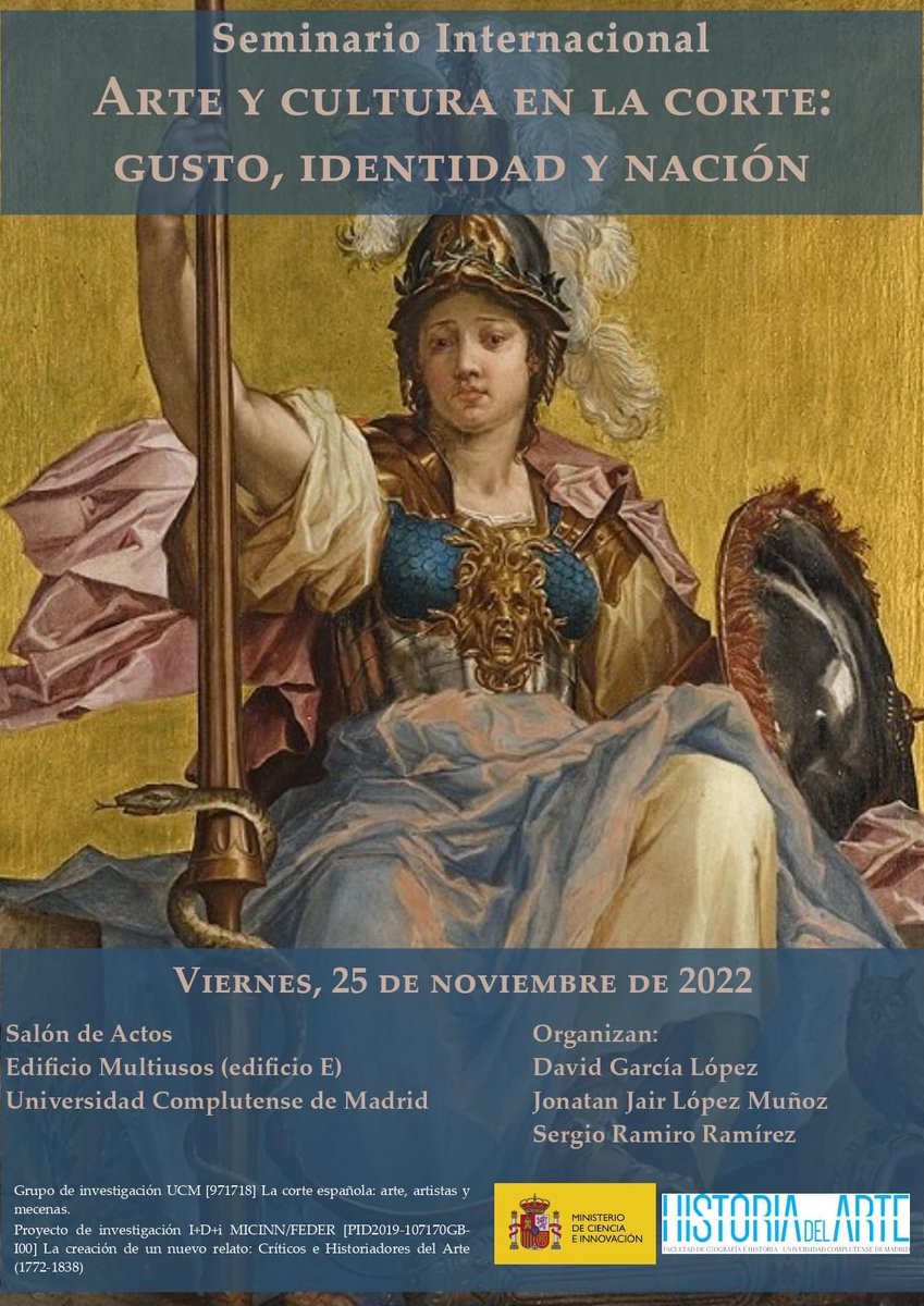 Benito_Navarret's tweet photo. Viernes 25 de noviembre en la facultad de geografía e historia de ⁦⁦@unicomplutense⁩ seminario del grupo de investigación de ⁦@blaskeaton⁩ “Arte y cultura en la corte: Arte, identidad y nación” ⁦ https://t.co/ffu1PnkJfA